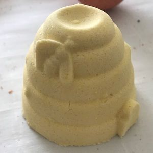 Handmade beehive shaped bath bomb